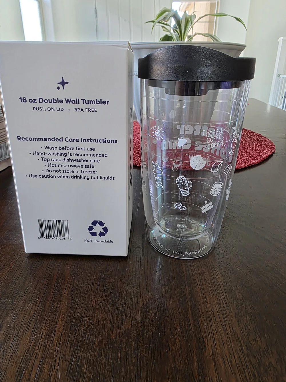 Javvy Better Coffee Club Tumbler - Clear with Black Lid